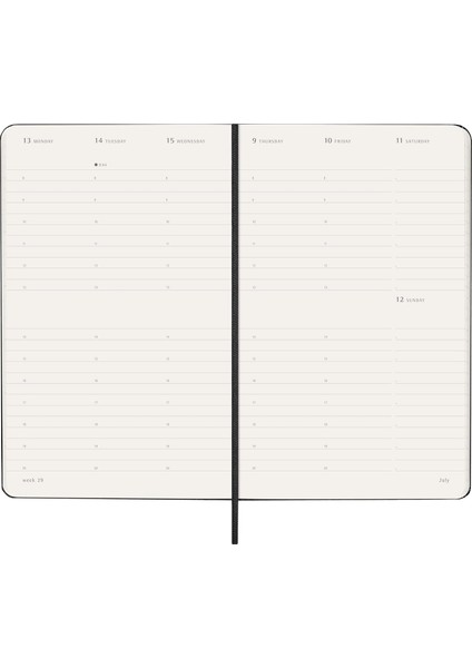 2026 12 Ay Haftalık Dikey Ajanda L Boy 13X21 Cm. Sert Kapak Siyah fırsatları