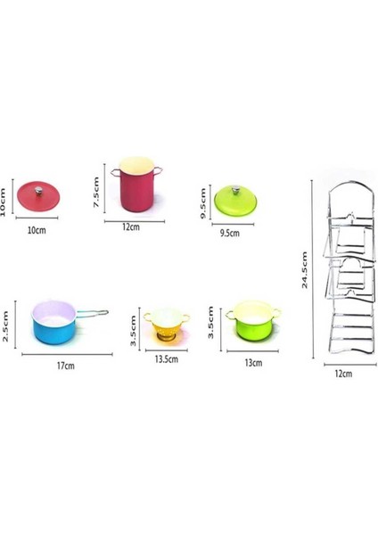 Vardem Seçtim Aldım Kitchen Renkli Emaye Tencere Tava Raflı Mutfak Seti 7 Parça 3 fiyatları