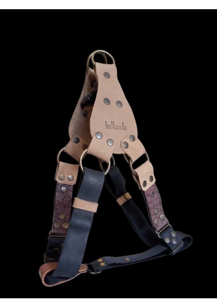 Köpek göğüs tasması hakiki deri siyah vizon kahverengi genişlik:2,5cm göğüs ölçüsü:60-90cm ayarlamalı dog harness GT1-17 modelleri