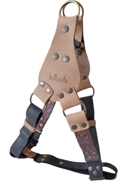 Köpek göğüs tasması hakiki deri siyah vizon kahverengi genişlik:2,5cm göğüs ölçüsü:60-90cm ayarlamalı dog harness GT1-17