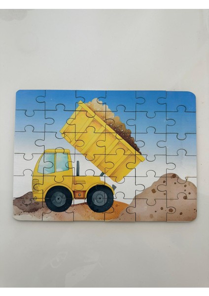 Ahşap Minik Kamyon Mini Puzzle | 36 Parça 4 + Yaş