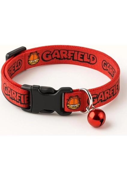 Garfield Figürlü ve Yazılı Kedi Boyun Tasması | Kırmızı | Ayarlanabilir 20-30 cm