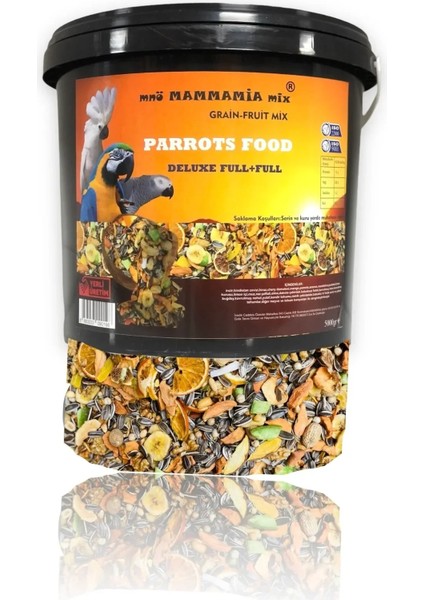 Jako,kakadu,macaw ve Diğer Iri Papağanlar Yemi Parrot-Food 5 kg Mammamiamix