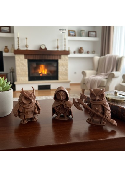 3'lü Dekoratif Baykuşlar (Samuray, Büyücü ve Savaşçı Baykuş) fiyatları