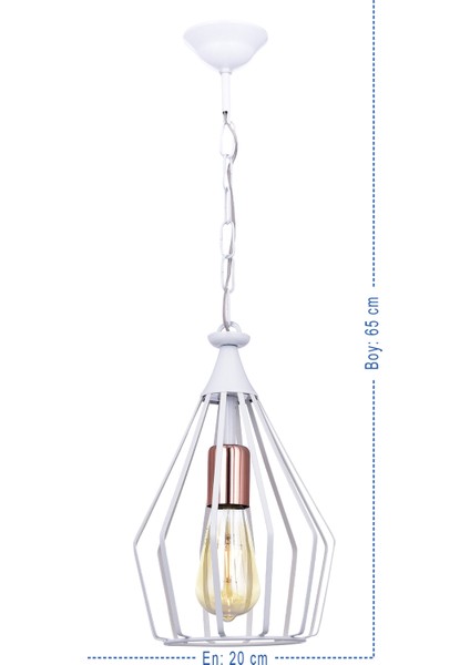Albatros Tekli Avize Beyaz – Modern Metal Tasarım, Zincirli Gövde, E27 Duy,Sarkıt modelleri