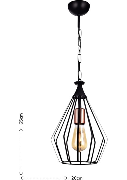 Albatros Tekli Avize Siyah – Modern Metal Tasarım, Zincirli Gövde, E27 Duy,Sarkıt fiyatları