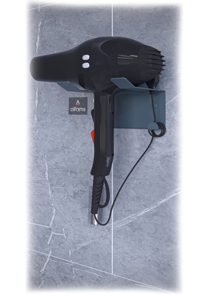 Metal Saç Kurutma Makinesi Tutacağı – Banyo Lavabo Fön Makinesi Askısı, Ultra Güçlü Yapışkanlı
