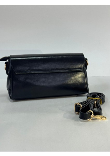 Küçük siyah Baget Kadın El ve Omuz Çantası