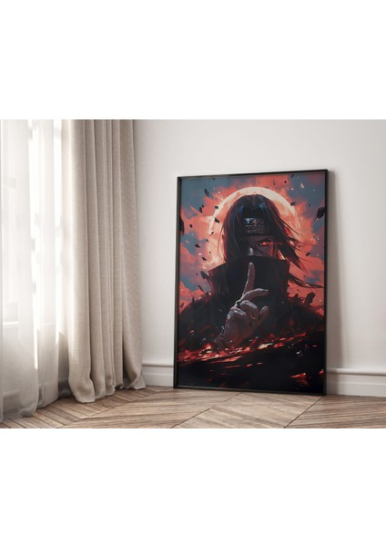 (Çerçevesiz) Naruto Uchiha Itachi Anime Poster - Anime ve Manga Duvar Dekoru - Çerçevesiz