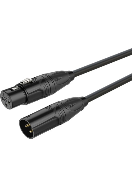 3 Pin Roxtone Xlr Erkek+Xlr Dişi Audio Kablosu (Siyah Konnektör) 3 Metre