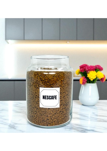 Ahşap Vakum Kapaklı Cam Saklama Kavanozu 800 ml Hazır Kahve Etiketi Hediyeli fırsatları