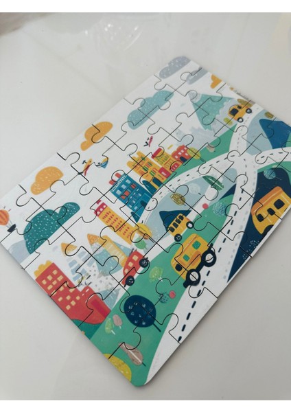 Ahşap Minik Şehir Parkur Mini Puzzle | 36 Parça 4 + Yaş fiyatları