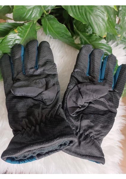 Su Geçirmez Yeşil-Siyah Renk Astarlı Garson Boy Kayak ve Kar Eldiveni 12-16 Yaş fiyatları