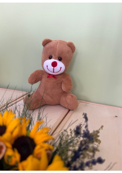 Kırmızı Burunlu Sevimli Peluş Ayıcık – Yumuşak Sarılma Oyuncağı – Uyku ve Oyun Arkadaşı – Hediyelik fiyatları