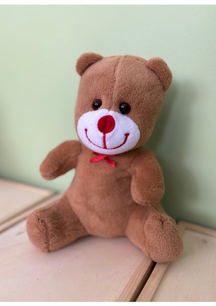 Kırmızı Burunlu Sevimli Peluş Ayıcık – Yumuşak Sarılma Oyuncağı – Uyku ve Oyun Arkadaşı – Hediyelik modelleri