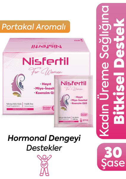 Nisfertil Hayıt Tohumu, Miyo Inositol ve Koenzim Q10 İçeren Takviye Edici Gıda 30 Saşe