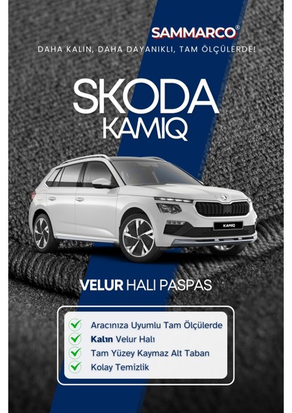 Skoda Kamiq 2019 Sonrası Halı Paspas Velur Paspas Kumaş Paspas Oto Paspas fiyatları
