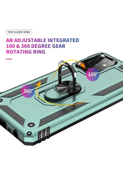 Samsung Galaxy A72 Kılıf Sofya Yüzüklü Silikon Kapak - YEŞIL-(5796) modelleri