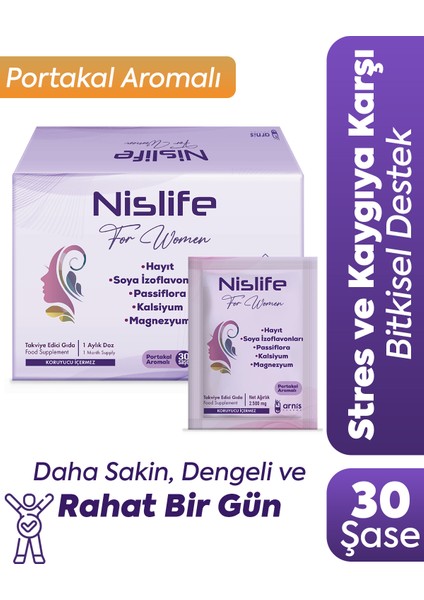 Nislife Hayıt Tohumu, Soya Izoflavonları ve Passiflora İçeren Takviye Edici Gıda 30 Saşe