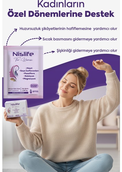 Nislife Hayıt Tohumu, Soya Izoflavonları ve Passiflora İçeren Takviye Edici Gıda 30 Saşe modelleri