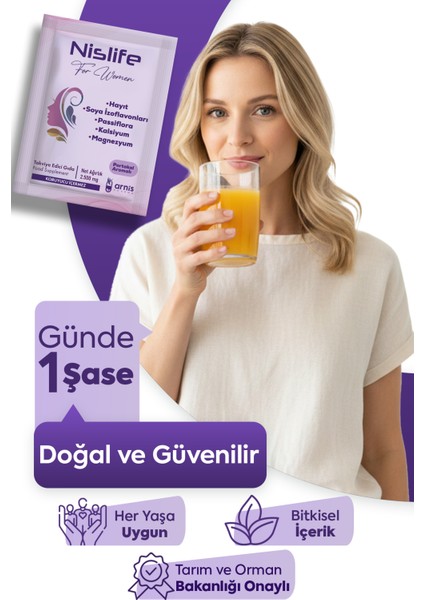 Nislife Hayıt Tohumu, Soya Izoflavonları ve Passiflora İçeren Takviye Edici Gıda 30 Saşe indirimleri