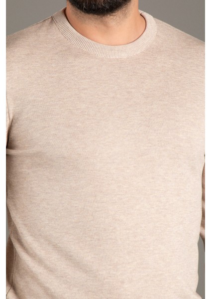 Erkek Bej Basic O Yaka Triko fırsatları