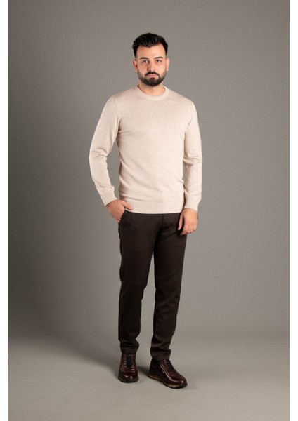 Erkek Bej Basic O Yaka Triko indirimleri