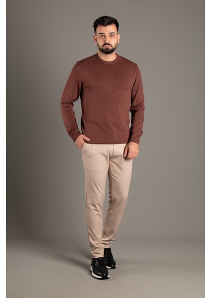 Erkek Kahve Basic O Yaka Triko fiyatları