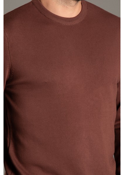 Erkek Kahve Basic O Yaka Triko indirimleri