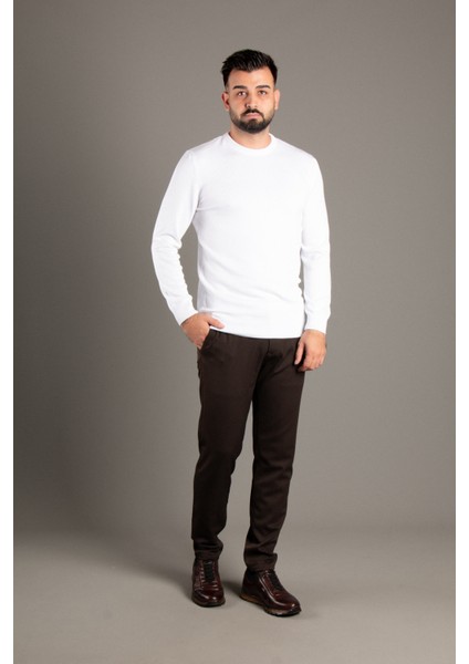 Erkek Beyaz Basic O Yaka Triko fiyatları