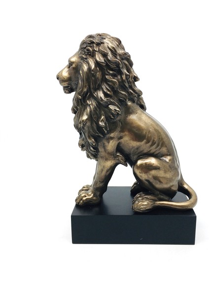 Erkek Aslan Biblosu Bronz Kaplama Kaideli Aslan Büstü | Ofis Dekoratif Obje | Masa Süsü fırsatları