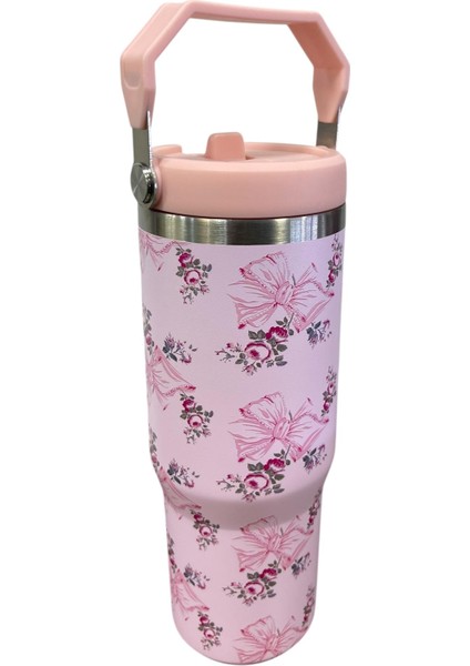 Pembe Desen Pipetli Ithal Termos Bardak 1.18 L fiyatları