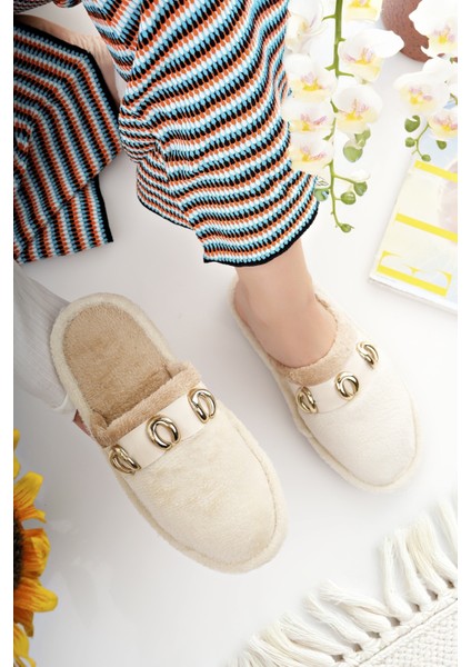 Kadın Ev Terliği Peluş Yıkanabilir Içi Yünlü Kürklü Terlik Misafir Çeyiz Bohça Gelin Terliği