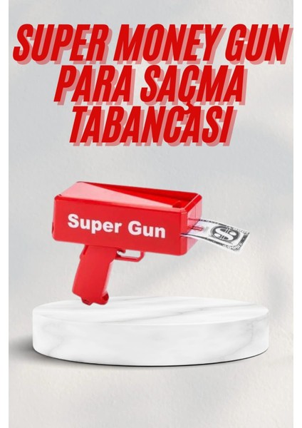 Kırmızı Parti Oyuncağı Para Saçma Fırlatma Tabancası Makinesi Super Money