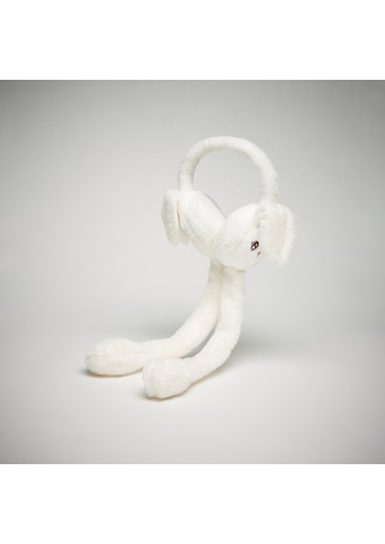 Peluş Tavşan Hareketli Oynar Kulaklı Çocuk Kulak Isıtıcı Koruyucu - Ekru Rengi fırsatları