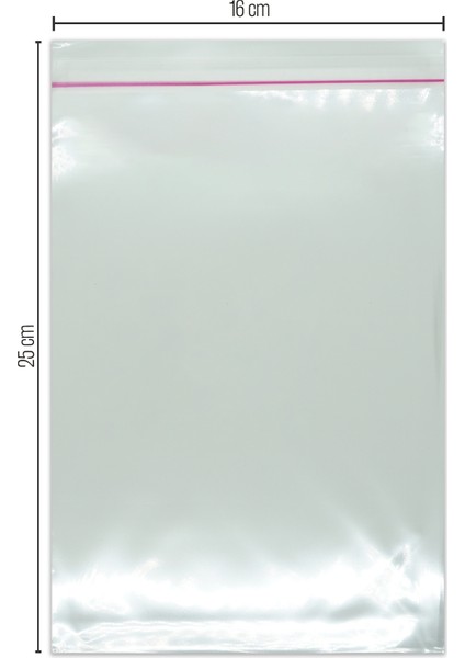 16*25 Bantlı OPP (Parlak-Şeffaf) Jelatin 100 Adet
