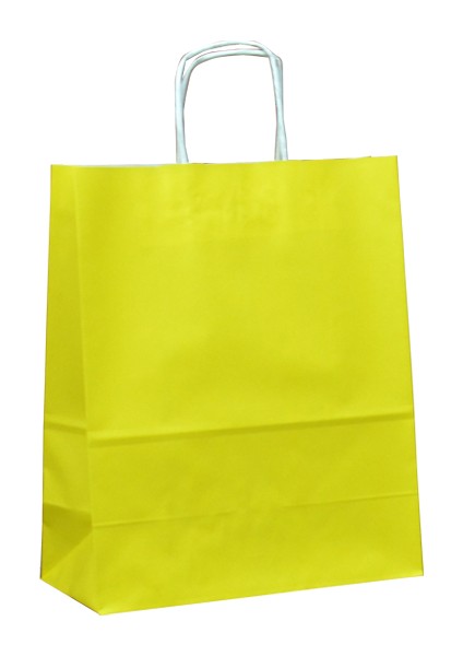 18*24*8 Sarı Saplı Kağıt Çanta 24 Adet