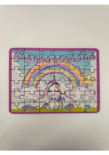 Ahşap Ünicornn Mini Puzzle | 36 Parça 4+ Yaş