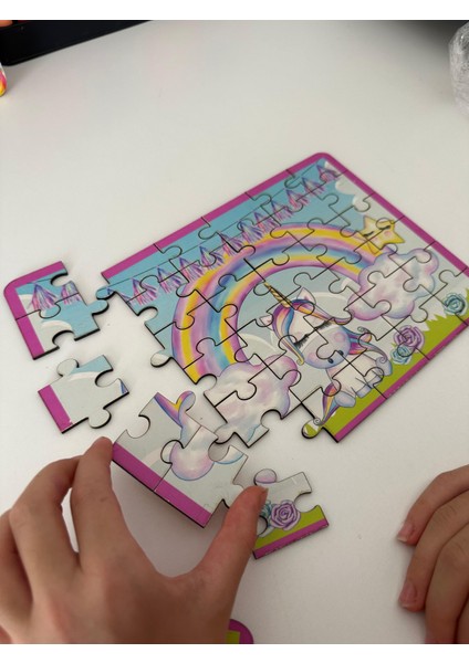 Ahşap Ünicornn Mini Puzzle | 36 Parça 4+ Yaş fırsatları