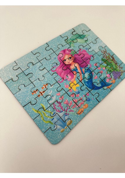 Ahşap Deniz Kızı Mini Puzzle | 40 Parça 4 +Yaş