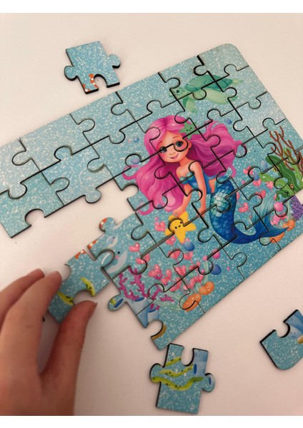 Ahşap Deniz Kızı Mini Puzzle | 40 Parça 4 +Yaş fırsatları