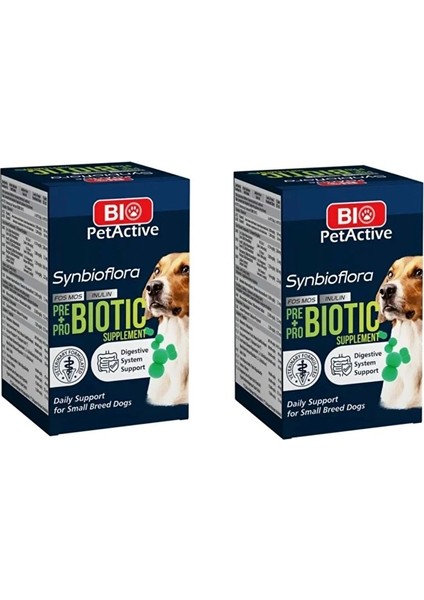 Bio Petactive Synbioflora Mini Irk Köpek Probiotic Sindirim Destekleyen 60 Tablet 30 Gr. x 2 Adet