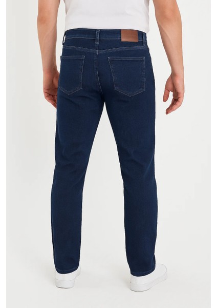 Erkek Bol Paça Basic Esnek Lacivert Kot Pantolon modelleri
