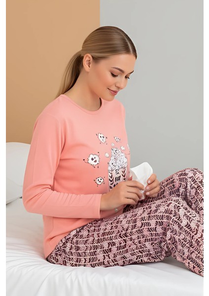 Popcorn Baskılı Pijama Takımı – Uzun Kollu Üst & Desenli Alt | Ev Giyim & Uyku Takımı fırsatları