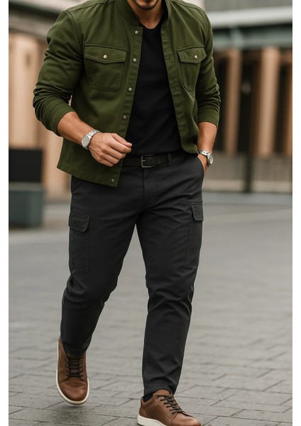 Erkek Bol Paça Kargo Cepli Füme Baggy Pantolon fiyatları