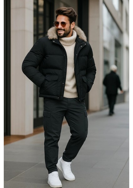 Erkek Bol Paça Kargo Cepli Füme Baggy Pantolon modelleri