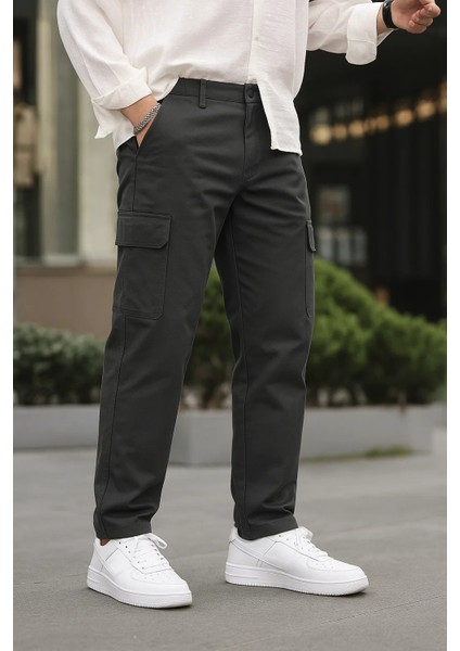 Erkek Bol Paça Kargo Cepli Füme Baggy Pantolon fırsatları