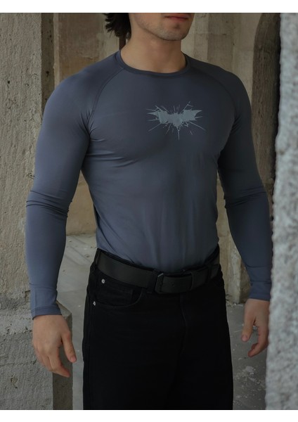 Batman - Uzun Kollu Compression T-Shirt (Füme)