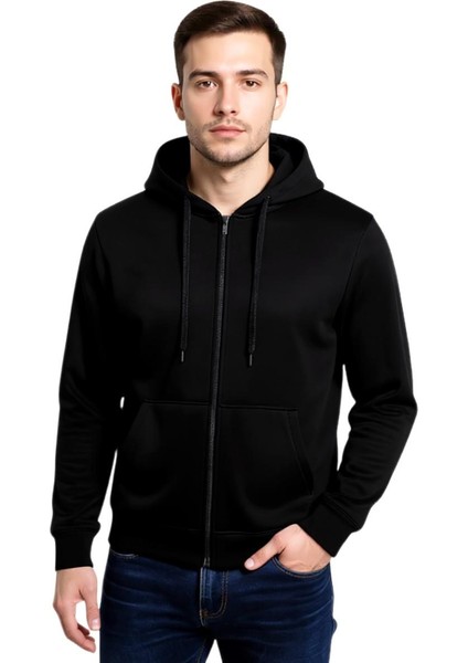 Erkek Kapüşonlu Fermuarlı Siyah Sweatshirt BGL-ST04790 fiyatları