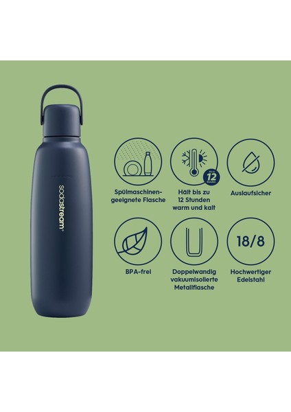 Duo Ultimate Set | Quick-Connect Co₂ Soda Makinesi | 2 Cam + 2 Plastik Şişe + 0,9l Fizz&go Termos + 7up Zero Şurup fırsatları